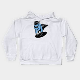 Big Blue Scarfed Crow Kids Hoodie